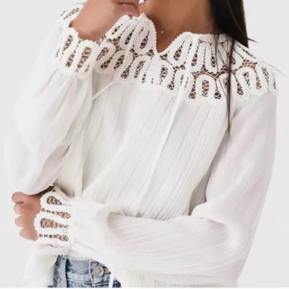 Simkhai Jonathan Simkhai long-sleeve blouse crocheted size S - Picture 2 of 4